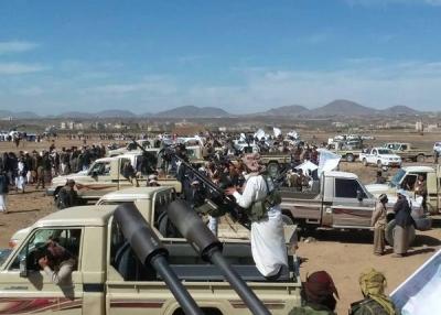 قبائل الحيمتين يحتشدون للرد على محاولة حوثية لإغتيال الشيخ محمد شرده 